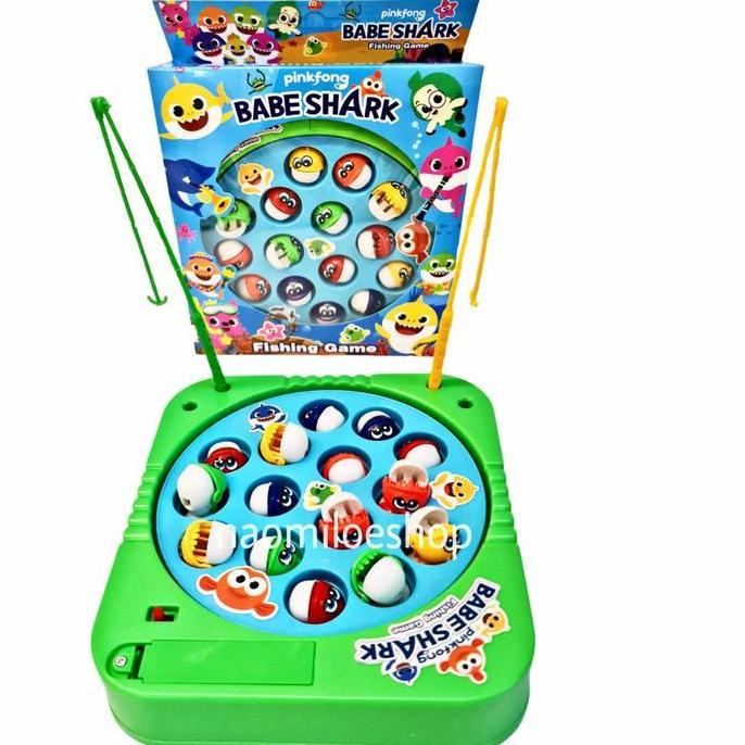 mainan pancingan ikan baterai fishing game baby shark fishing