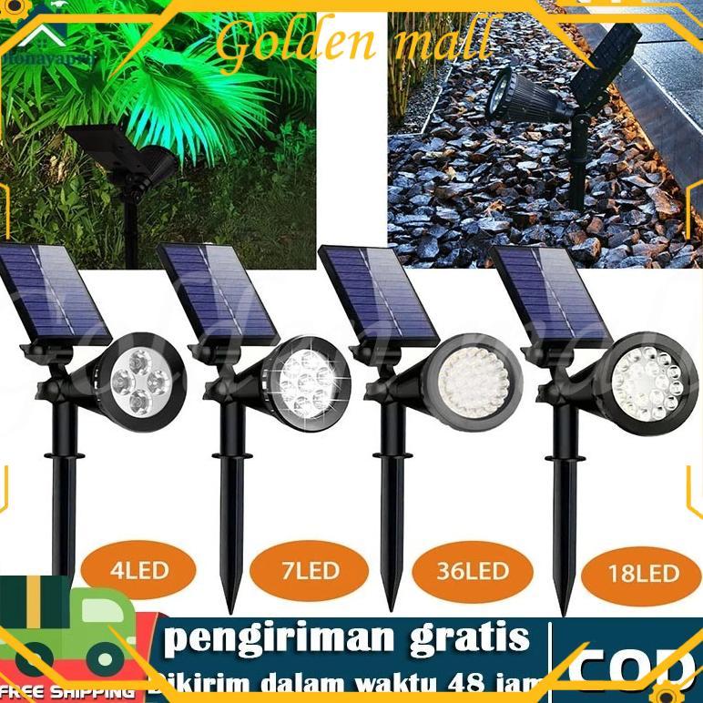 Lampu Taman Solar Outdoor 18LED Super Terang Sensor Gerak Otomatis - Lampu Sorot Anti Air IP65 Warna