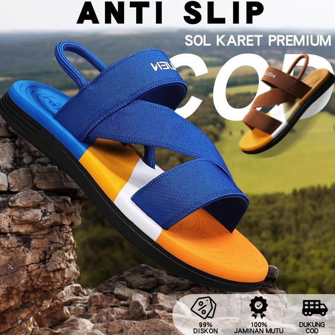 KEKINIAN sandal pria sandal gunung sandal cowok kekinian 2025 sandal jepit pria keren Anti Slip Tali