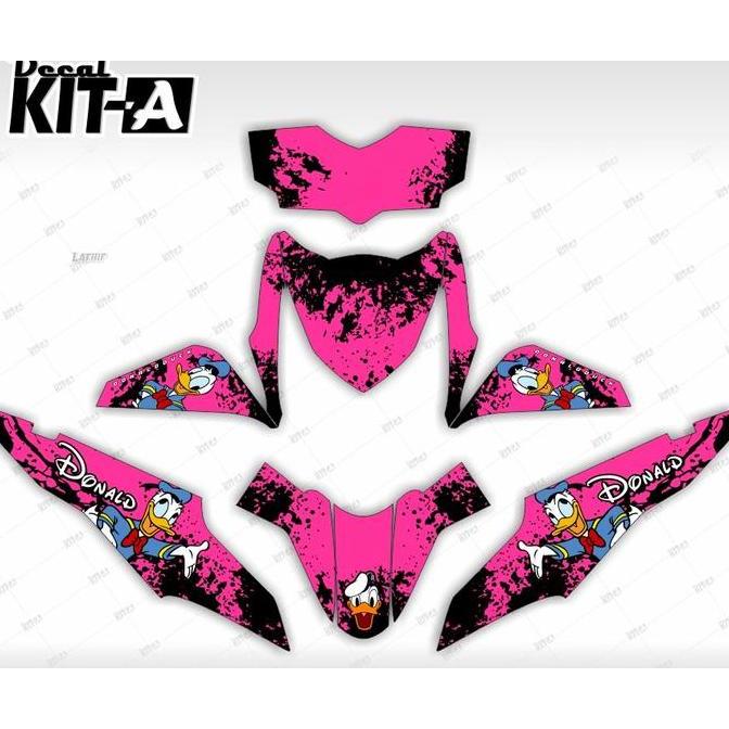 Decal Honda Baet Pop Merah Putih stiker beat pop motif kartun full body