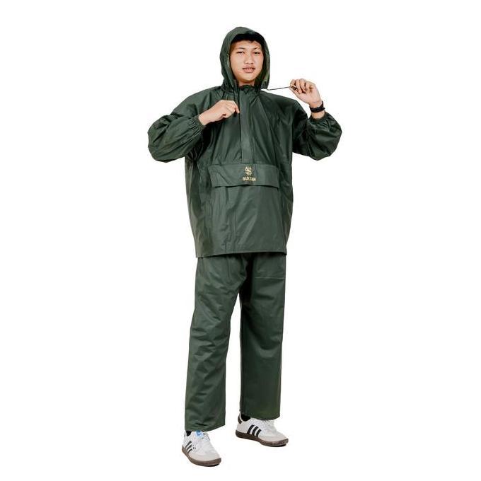 SULTAN Jas Hujan Model Kanguru Dewasa ARMY Jaket dan Celana Pria Wanita Bahan PVC Super Anti Rembes 