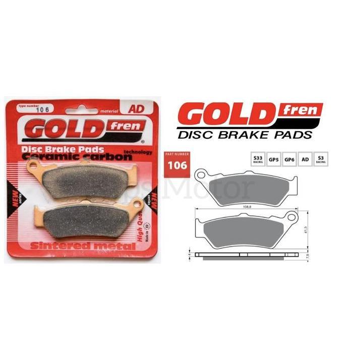 KAMPAS REM DEPAN BMW F G 650 800 1200 HP ADVENTURE GOLD FREN GF 106 KALIPER BREMBO 2 PISTON //