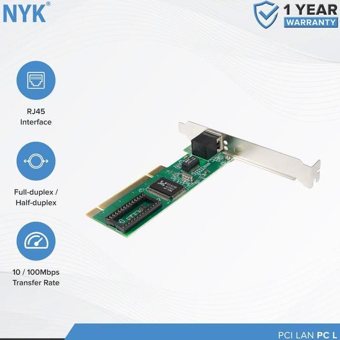 Rembosyah - Nyk Pci Lan Card 100Mbps Ethernet Adapter Rj45 Untuk Pc - Pc L