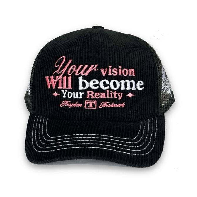 Topi Jaring Trucker Corduroy Black Vision Thisplan original