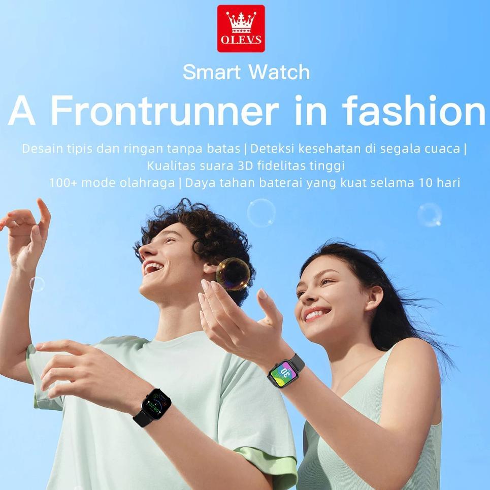 PROMO OLEVS Smartwatch Pria Wanita Original Anti Air Smartwatch Multifungsi Bluetooth Watch