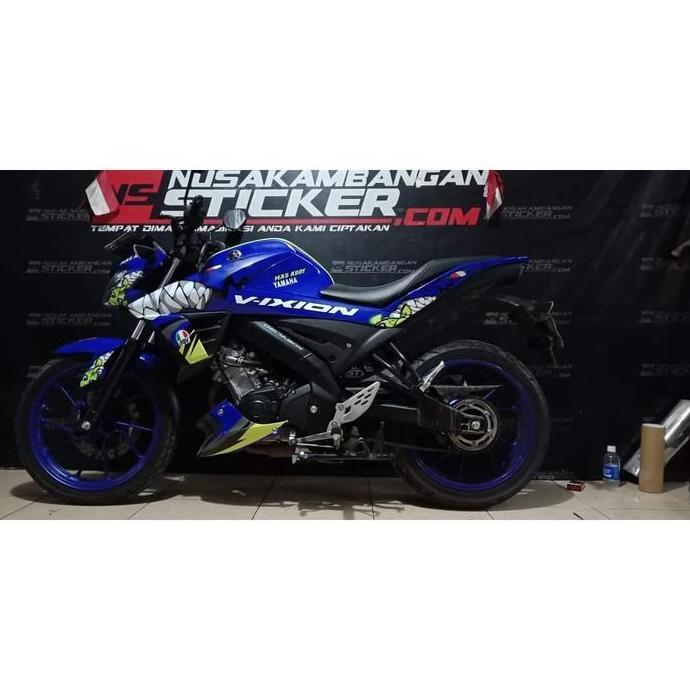 Decal Motor Sticker Motor Yamaha Vixion R Shark Biru