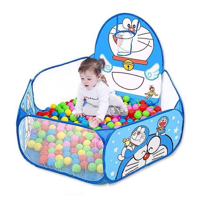 Mainan Kolam Mandi Bola 1.2m Tenda Keranjang Mandi Bola Anak + Ring Basket Hadiah Ulang Tahun Set Ha