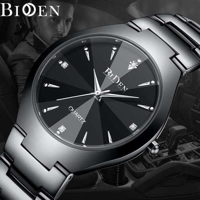 NEW BIDEN jam tangan pria BIDEN Bisnis Mewah Otomatis Date Anti Air Kuarsa jam tangan cowok