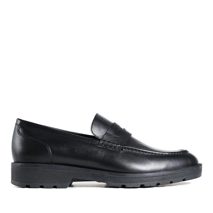 Slip On Pria Prabu - Sepatu Kulit Slip On Pria Prayoga Black Loafers Shoes Flat