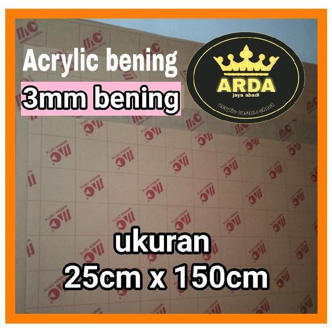 Akrilik 3mm bening 25 x 150 lembaran / Akrilik bening 3mm  marga cipta /acrylic clear ready stok / A