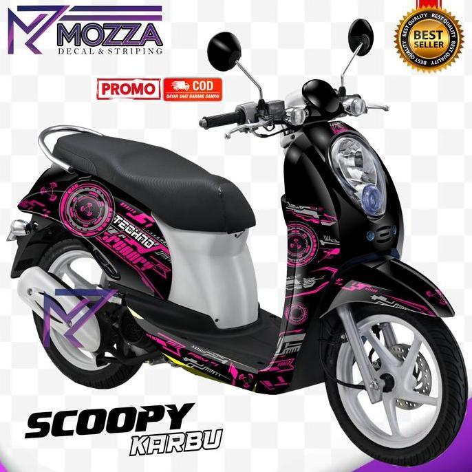 Decal Stiker Scoopy Karbu 2012 Full Body - Stiker Striping Scoopy Karbu Lama Variasi Lis  - Motif Hi