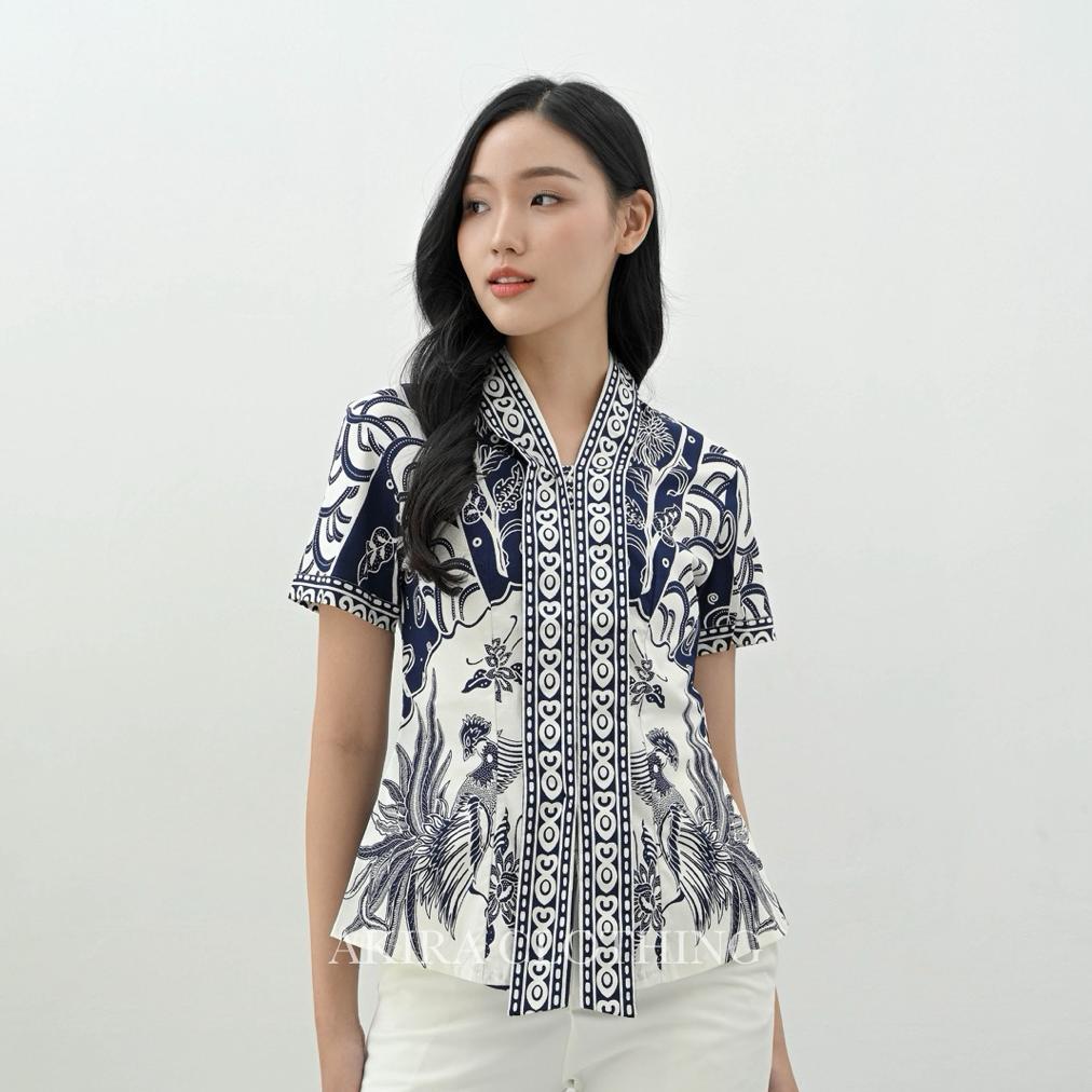 ORIGINAL ATASAN BATIK WANITA MODERN BIANCA (PENDEK) - BATIK COUPLE - BATIK SERAGAM - UNIK - DRESS BA