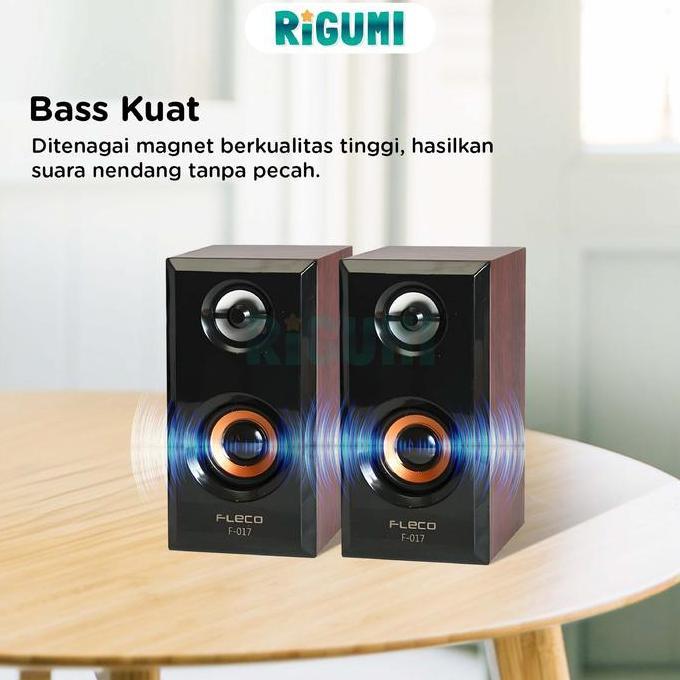 Majimoto6 - Speaker Fleco F-017 Mini Bass Powerfull Speaker Aktif Suara Jernih Usb Plug And Play Unt