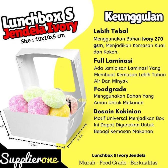 Lunch box S Jendela Ivory isi 50/ Lunch Box Paper / Paper Lunch Box