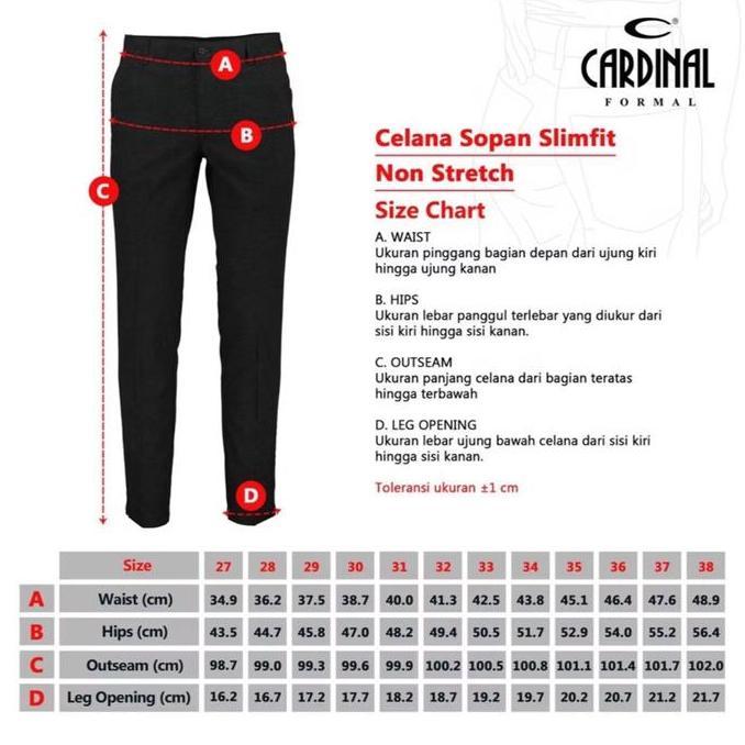 Celana chinos merk cardinal formal slimfit warna hitam
