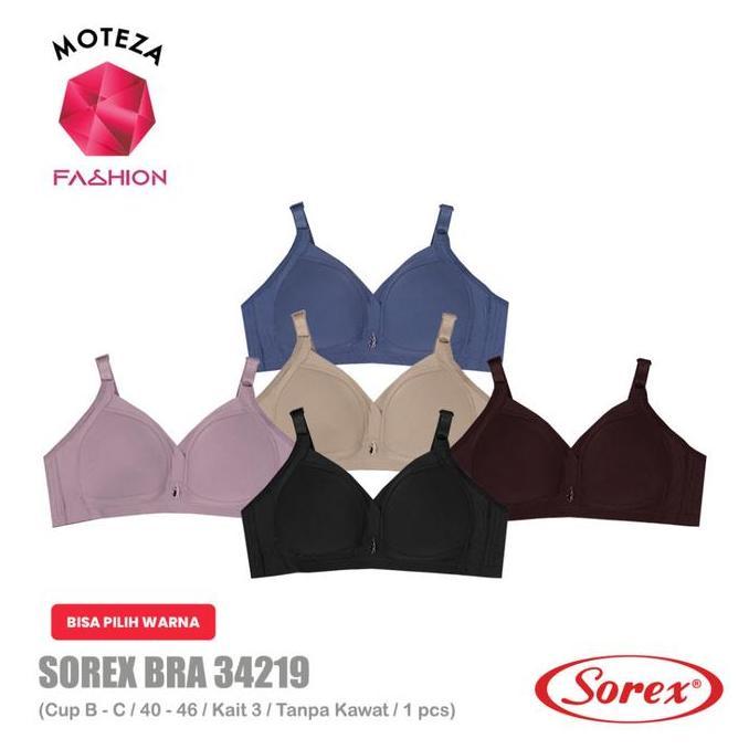 Sorex 34219 Bra BH Wanita T Shirt Seamless Jumbo | Full Cup | Tanpa Kawat | Busa Sedang | Cup B - C 