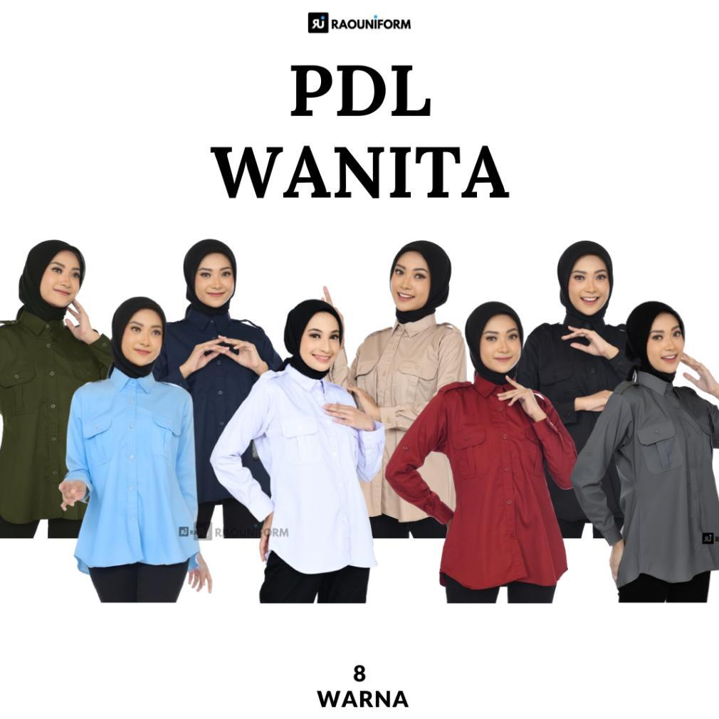 ORIGINAL KEMEJA PDL WANITA/SERAGAM DINAS PNS WANITA/BAJU KERJA PDL CUSTOM BORDIR/BAJU PDL PUTIH/PDL 