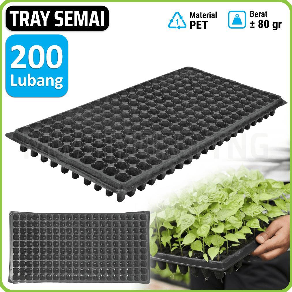 Promo Cod Tray Semai Pet, Pot Tray Penyemaian Bibit Tanaman, 200 Lubang / 200 Holes Seedling Tray ><