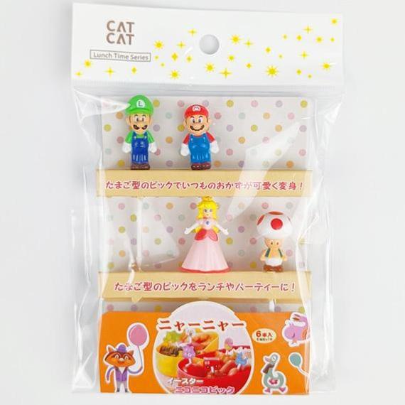Bento Food Pick SUPER MARIO Picks Tusukan Garpu Dekorasi Hias Bekal Anak Sekolah LUIGI PRINCESS PEAC