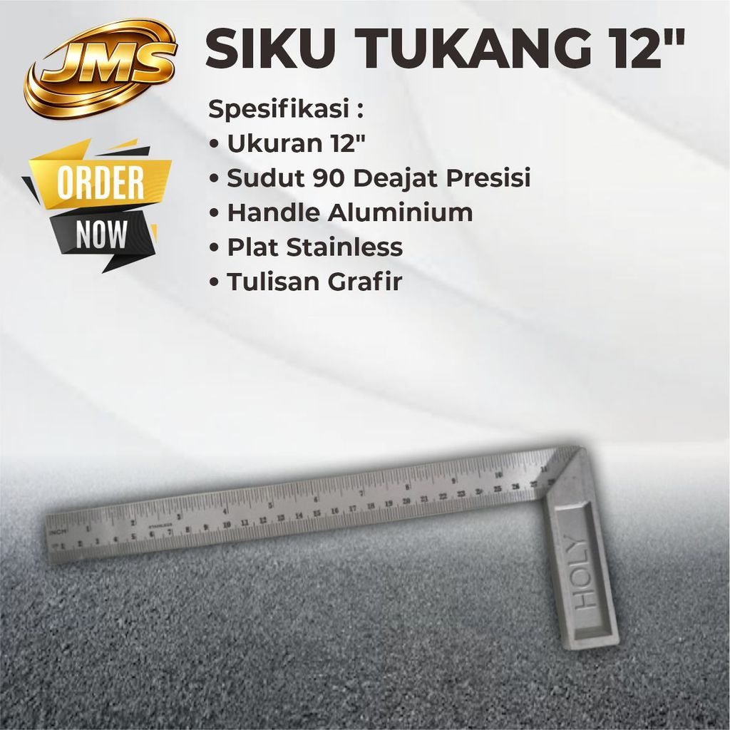 Siku Tukang 12" / Penggaris Siku Tukang 12 Inch / Penggaris Tukang Siku / Penggaris Siku