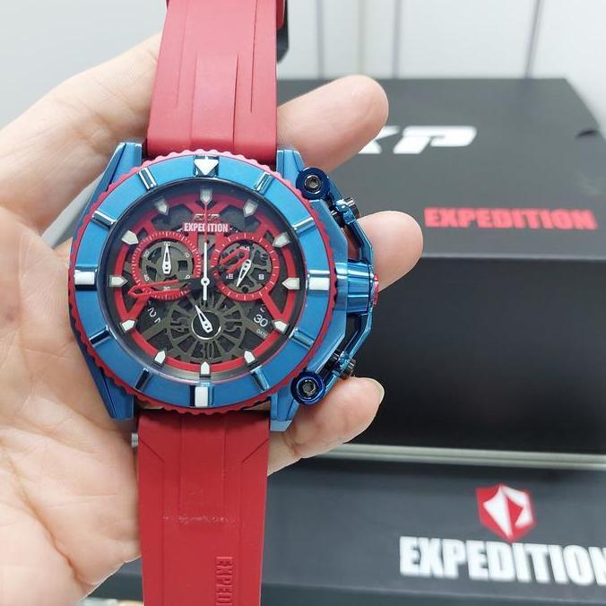 EXPEDITION EXP3009 E3009 EXP 3009 E 3009 RUBBER STRAP BLUE RED ORIGINA