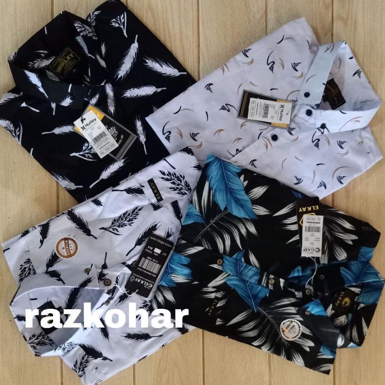 PREMIUM BAJU MOTIF DAUN KEMEJA PENDEK KEMEJA MOTIF KEMEJA PRIA PAKAIAN PRIA ATASAN PRIA KEMEJA PENDE