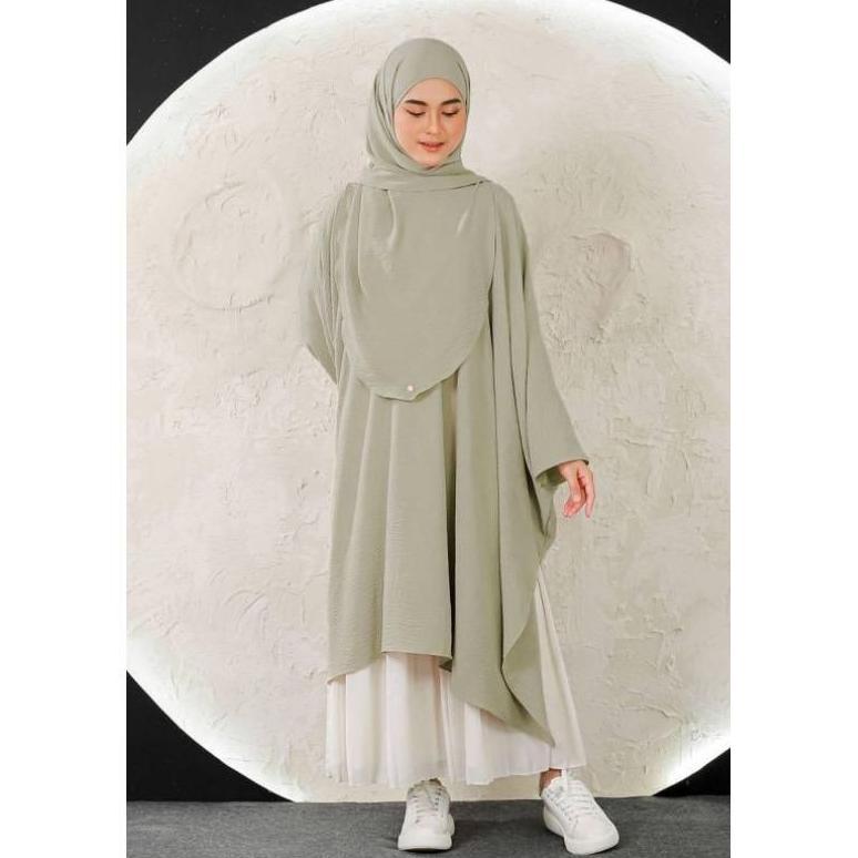 HOT SALE Delisha Kaftan Tunik | Tunik wanita terbaru Bahan Crincle Airplow Premium Size L,XL,XXL Jum