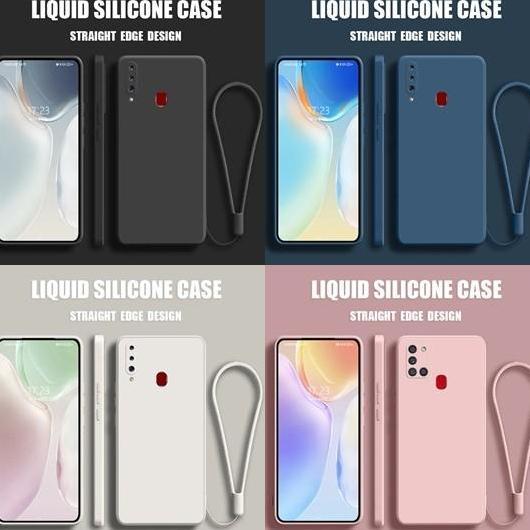 Case  untuk Samsung A70 Baby Skin FREE tali Silicone Candy Softcase Square