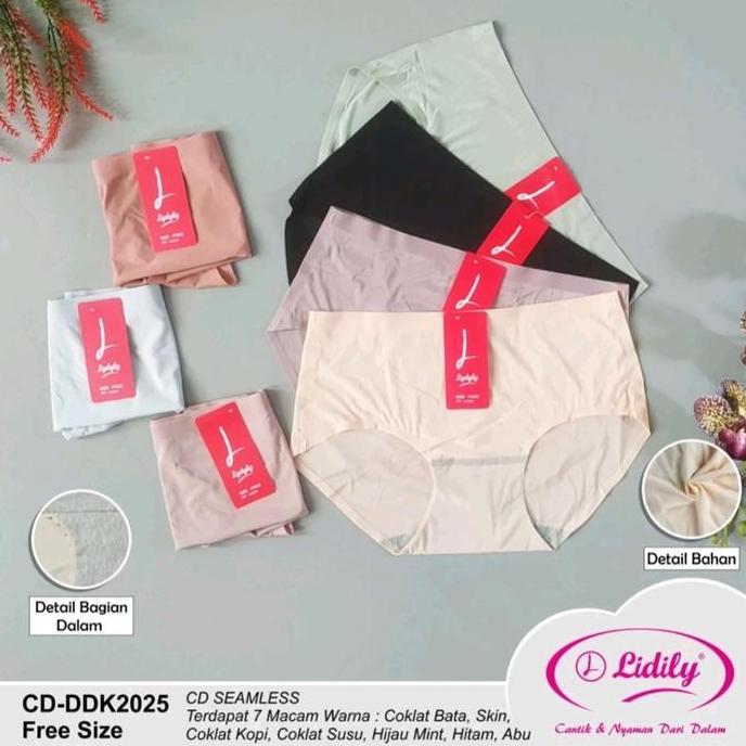 Lydyly 2025 CD Celana Dalam Wanita Seamless Transparan Midi Fit M L