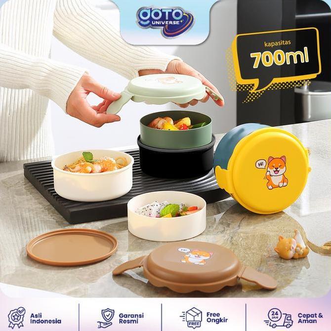 Goto [COD] Hachi Lunch Box Bento Tempat Bekal Makan Anak Lucu Anti Tumpah