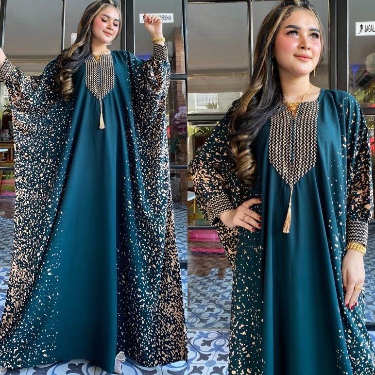 BESTPROMO Gamis Pesta Mewah Elegan - Kaftan Jumbo Busui Gamis Busui
