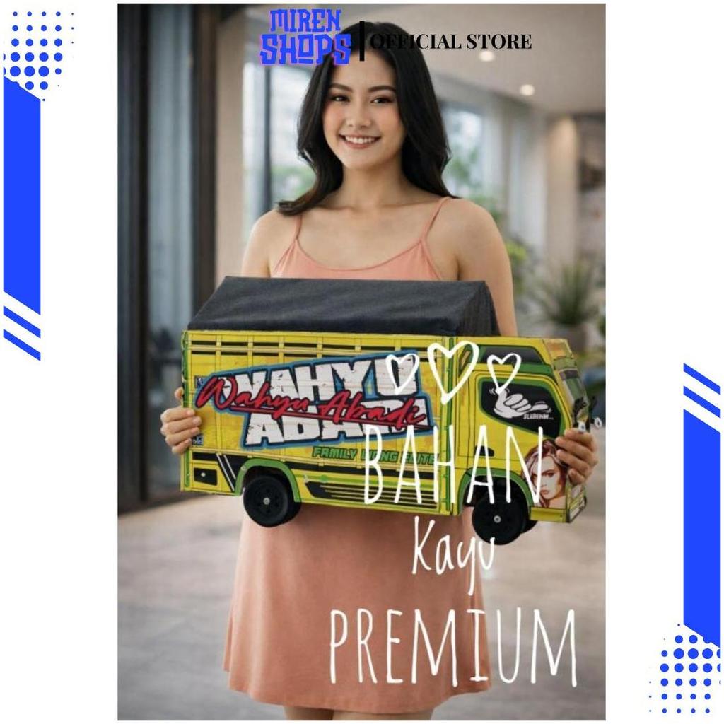 Miniatur Truk Oleng Wahyu Abadi 50 cm Mainan Kayu Custom Pajangan Koleksi Anak Dewasa XO Promo