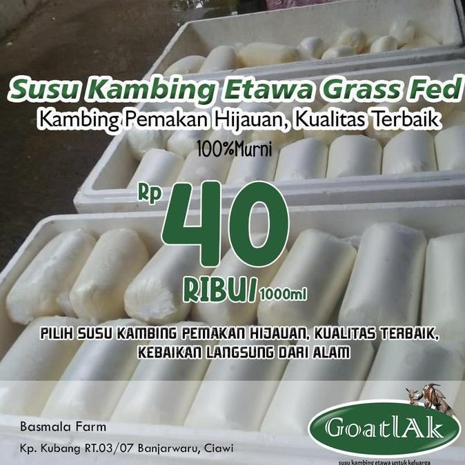 Cod,Sajabisa- Susu Kambing Eta-Sapera Murni 1Liter, Basmala Farm