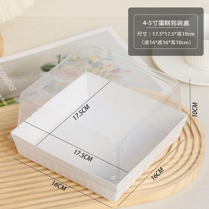 Papipu- 10Pcs 16X16X10Cm Paper Box Kue Tart Mika Kotak Box Kue Cake