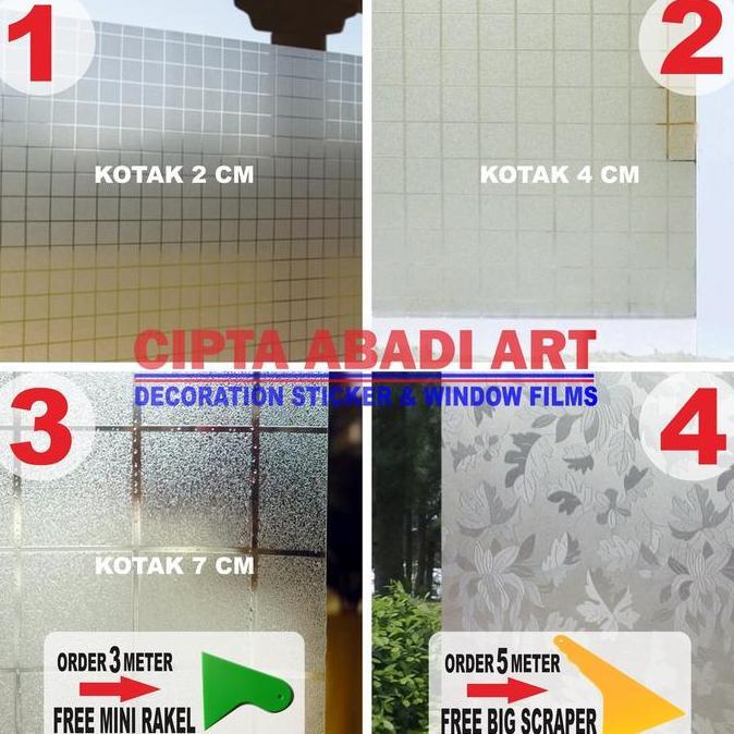 Tokoro- Stiker Kaca Motif Kotak-Kotak