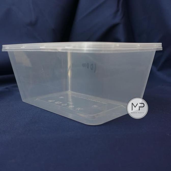 Papipu- Thinll Rectangle Ot 1000Ml Cup Mika Oti Food Container Kotak Makan Plastik Persegi Panjang 1