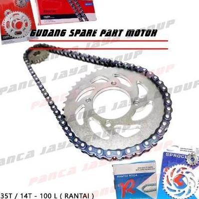 Gear Set Depan Belakang Rantai Rc Bravo 80 100 110 Rc80 Rc100 Rc110 Ready