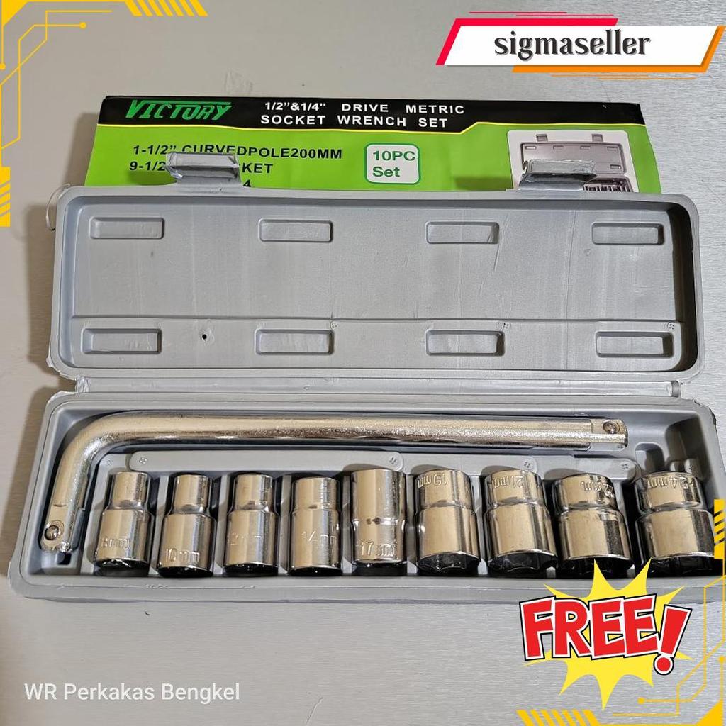 Kunci Sok Set 10 Pcs 8-24Mm Victory Tersedia Juga Kunci Sok Shock Set 10Pcs 8 Sampai 24 Tekiro Kuali