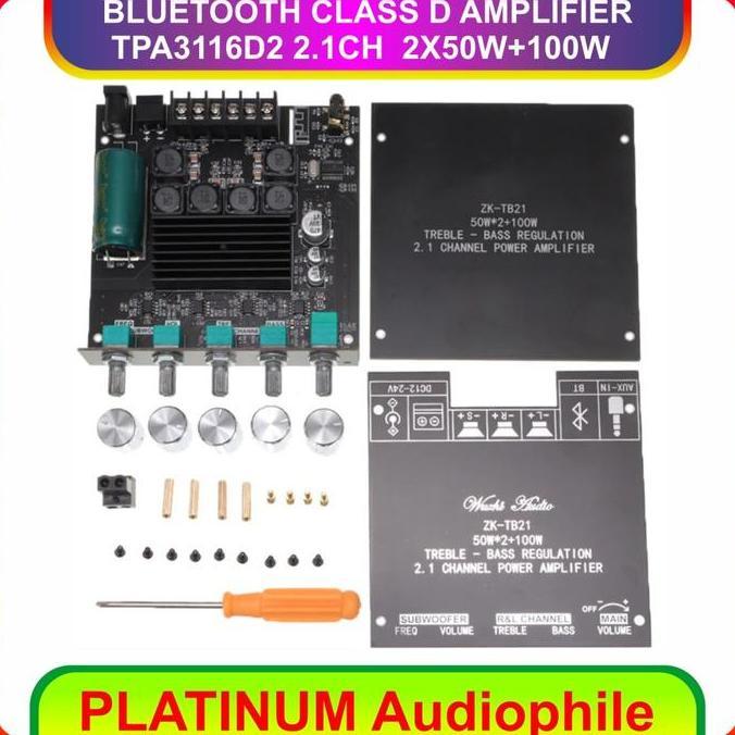 KIT AMPLIFIER CLASS D Bluetooth 2x50W + 100W Subwoofer POWER AMPLIFIER