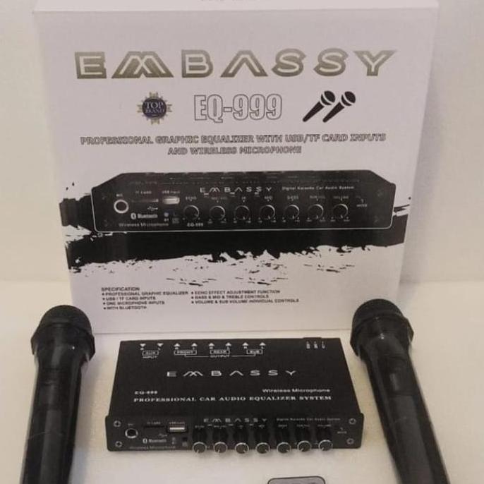 Parametrik equlizer EMBASSY EM-999 BLUETOOTH karaoke 2 mic wireless Embassy 999