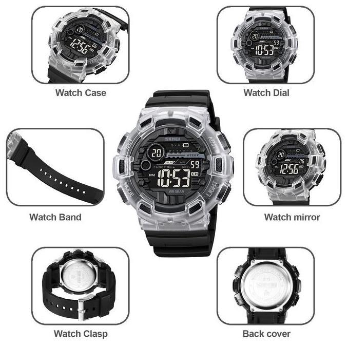 Boshi- Jam Tangan Pria Dital Rubber Tahan Air Skmei 2110