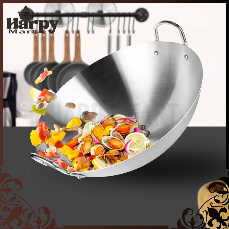 HOT PRODUCT Wajan Kuali premium tebal/kuali Stainless steel/Wajan Stainless - Kuali Besar Katel Anti