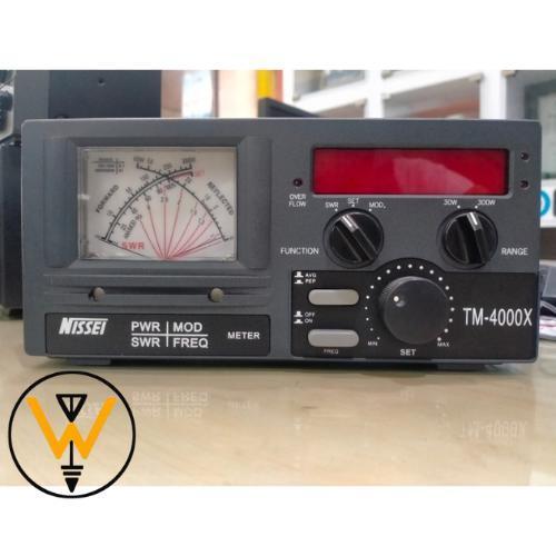 Nissei Tm-4000X Cross-Needle Swr/Power Meter + Freq Counter 12-13.8Vdc 1.6-150Mhz 30/300W Original D