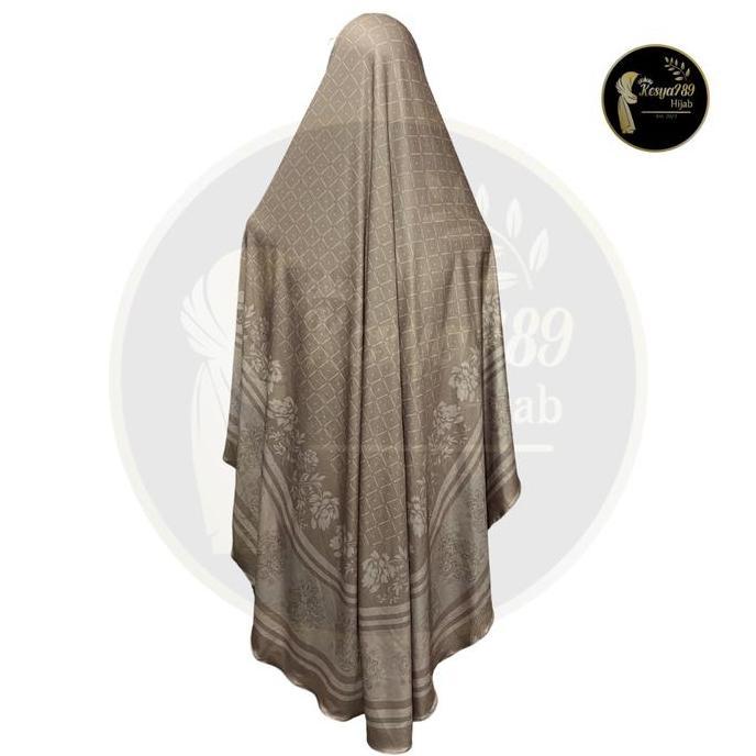 Heddosu- Kesya789 Hijab Bergo Instan Daily Jersey Motif Printing Bunga Azizah Uk Jumbo Xxl