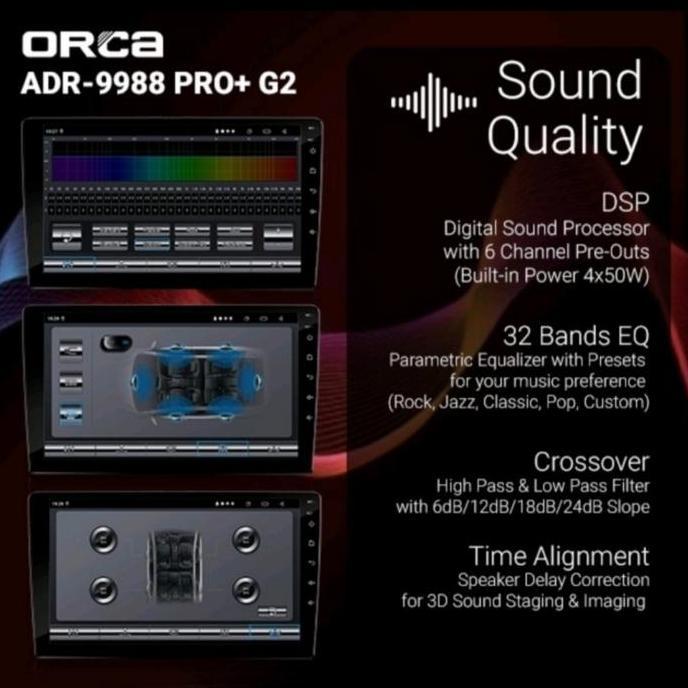 HEAD UNIT ANDROID ORCA ADR-9988 PRO PLUS LAYAR 7", 9", 10" PLUS CAMERA