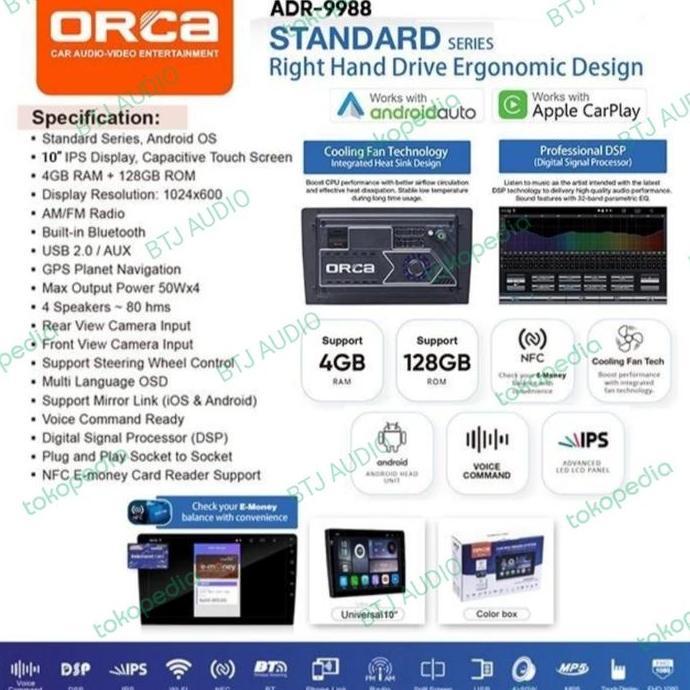 HEAD UNIT TAPE MOBIL ANDROID ORCA OEM HARRIER LEXUS THN 2003-2013