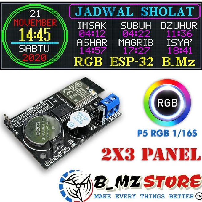 Kontroller - Controller JWS - Jam Sholat Wifi 2x3 - 6 Panel P5 RGB Mp3