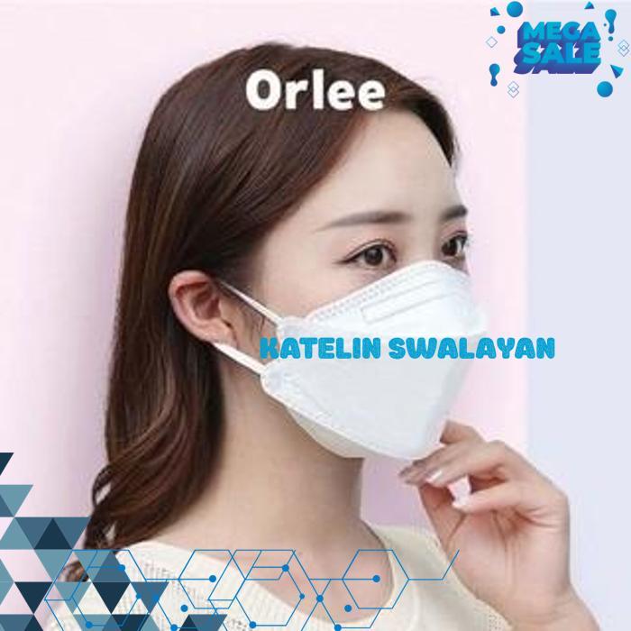 MASKER KF94 ORLEE 4PLY (ISI 10) - MASKER PEACH GREEN TEA MATCHA CREAM PROMO