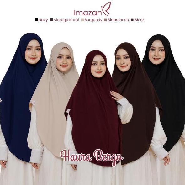 Heddosu- Imazan Hijab Syari Jersey Non Pet Khimar Syari Haura Series Jilbab Instan Ukuran Standar