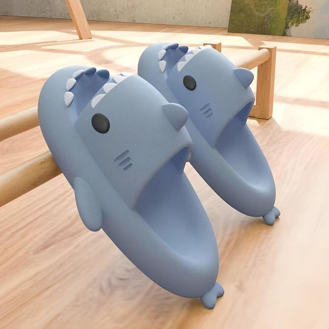 Sendal Jelly Koreaan Sandal Hiu Keluarga Lucu Bentuk Ikan Anti Licin Dan Anti Air Untuk Dewasa Sanda